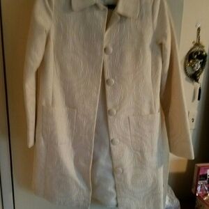 Coat dress white with gold design